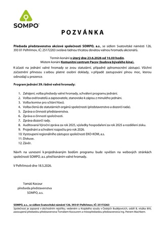 39. řádná valná hromada