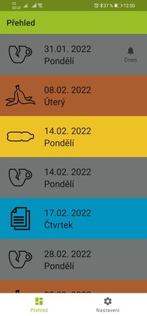 Mobilní aplikace – Kalendář svozu odpadů